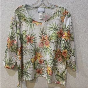 Alfred Dunner Floral Print Blouse Petite Large